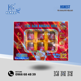 Yến sào Khánh Hòa HGnest chưng Đông trùng hạ thảo 33% Lọ 70ml (Hộp quà)