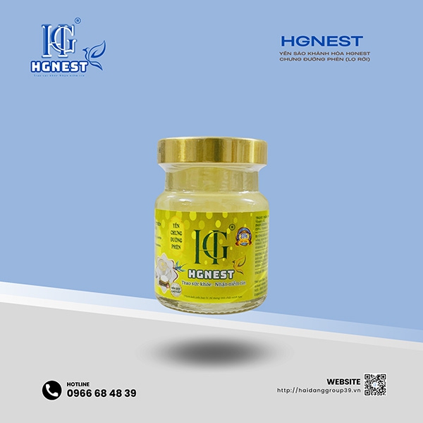 Yến sào Khánh Hòa HGnest chưng Đường phèn 33% Lọ 70ml